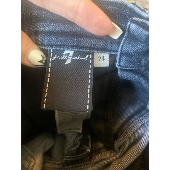 Seven 7 for all mankind black jeans women's 24 - Picture 7 of 8